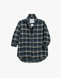 Frank & Eileen Eileen Relaxed Button Up Shirt in grey yellow blue plaid - women's shirt - view 4