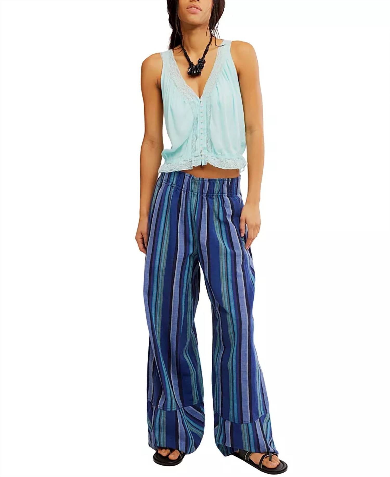 Free People - Days End Linen Stripe Pant