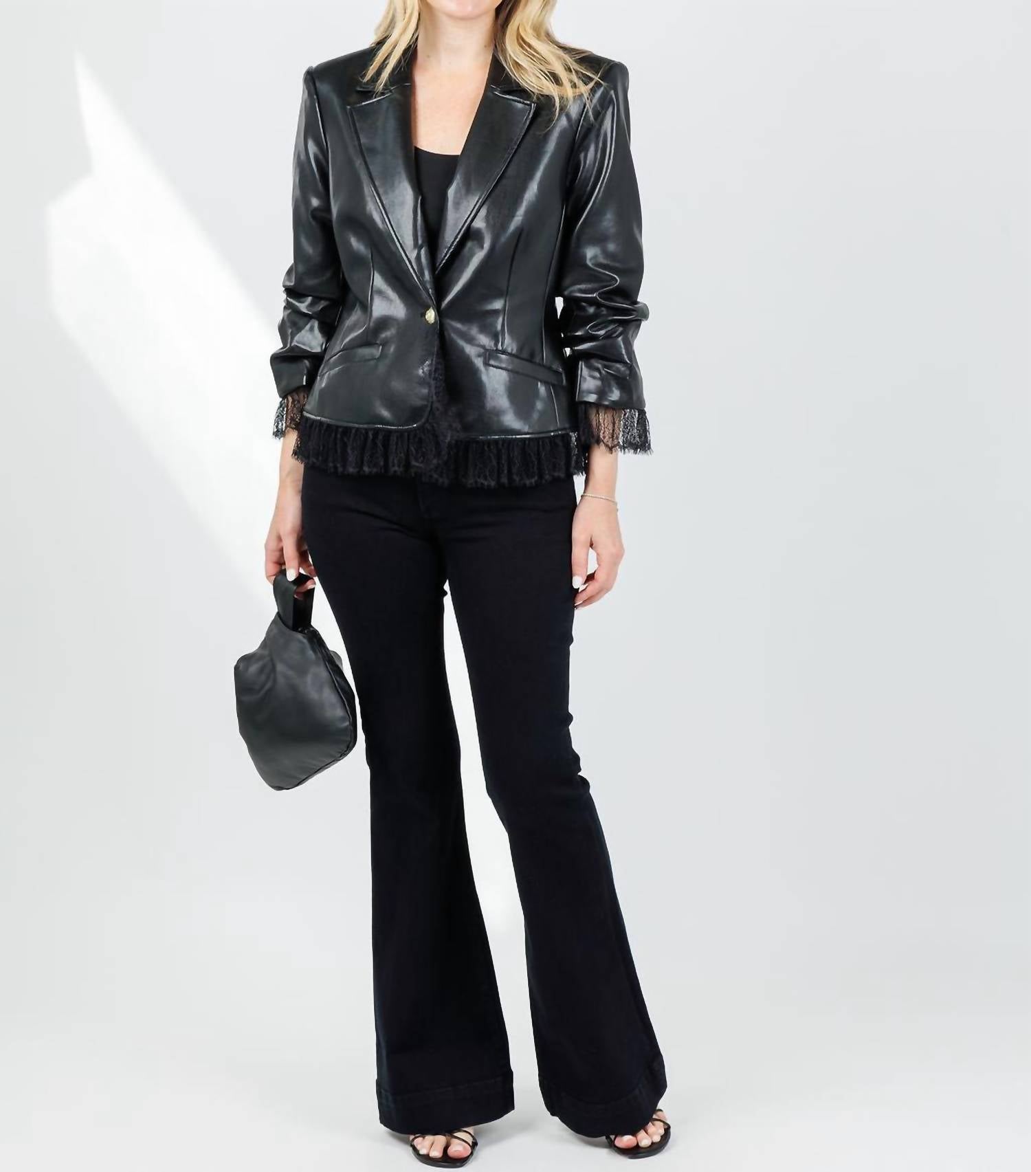 Cinq A Sept - Vegan Leather Le Petit Roxie Blazer