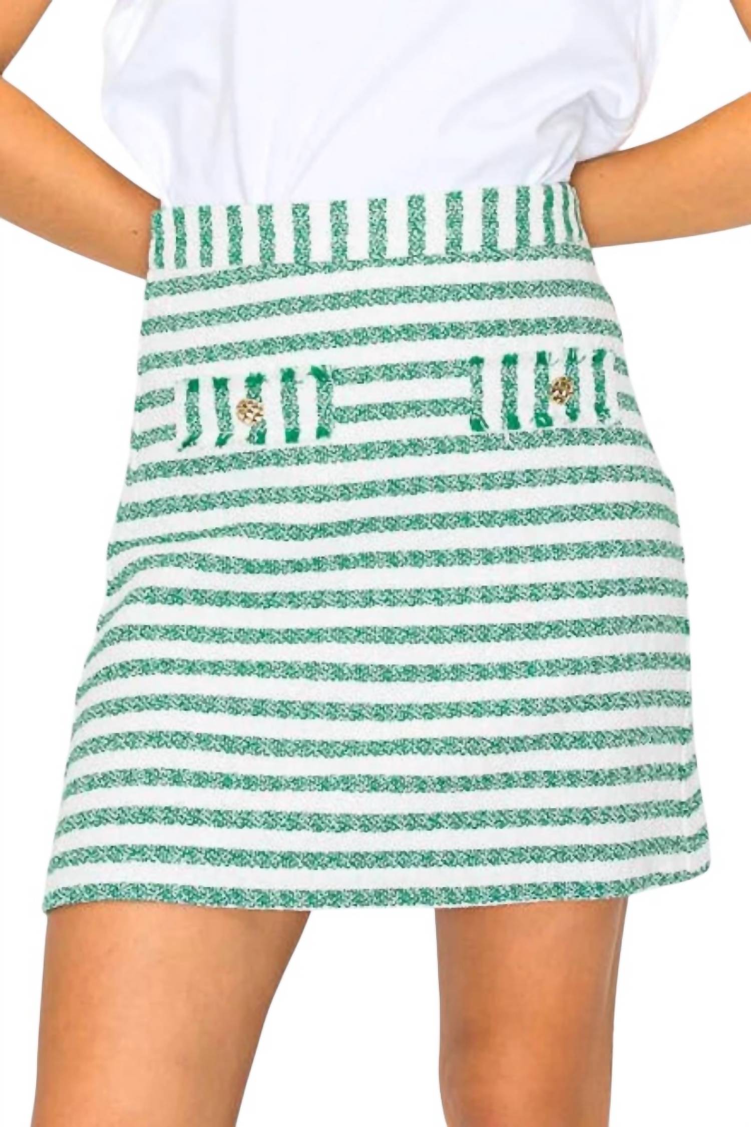 Love Wednesday - Kaitlyn Summer French Boucle Vest & Mini Skirt Set