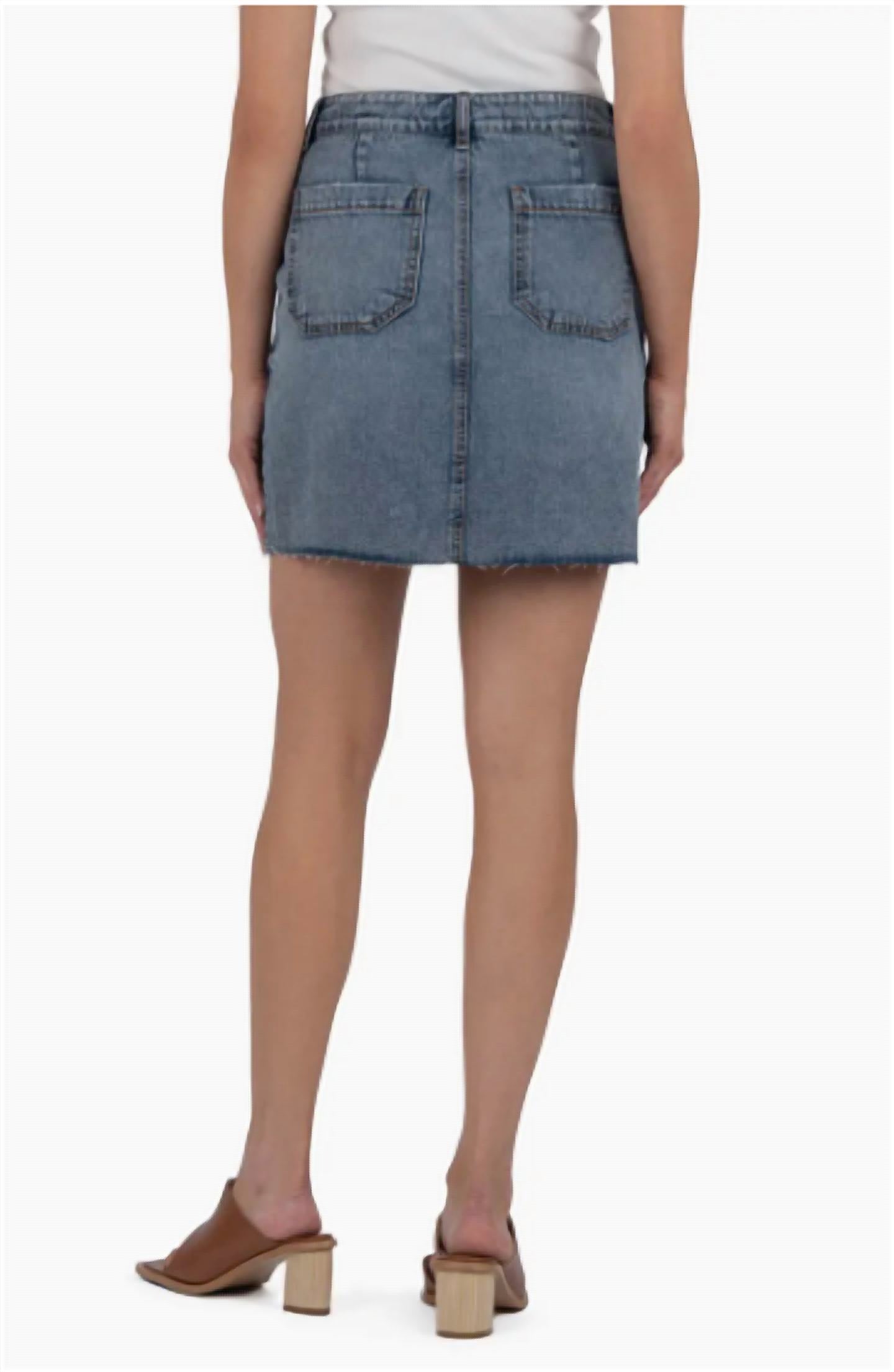 Kut From The Kloth - Bristol Raw Hem Denim Mini Skirt