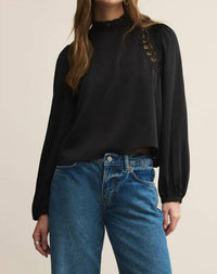 Z Supply - Silvana Mock Neck Embroidered Top