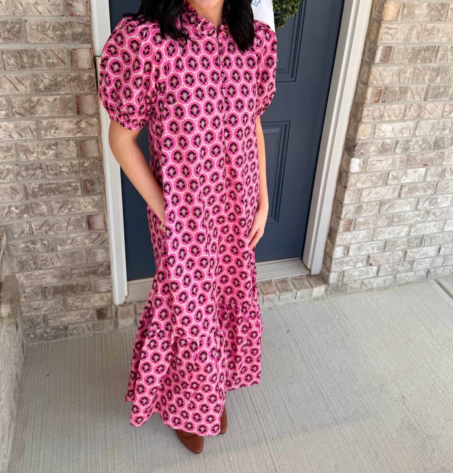 Entro - Midi Puff Sleeve Dress