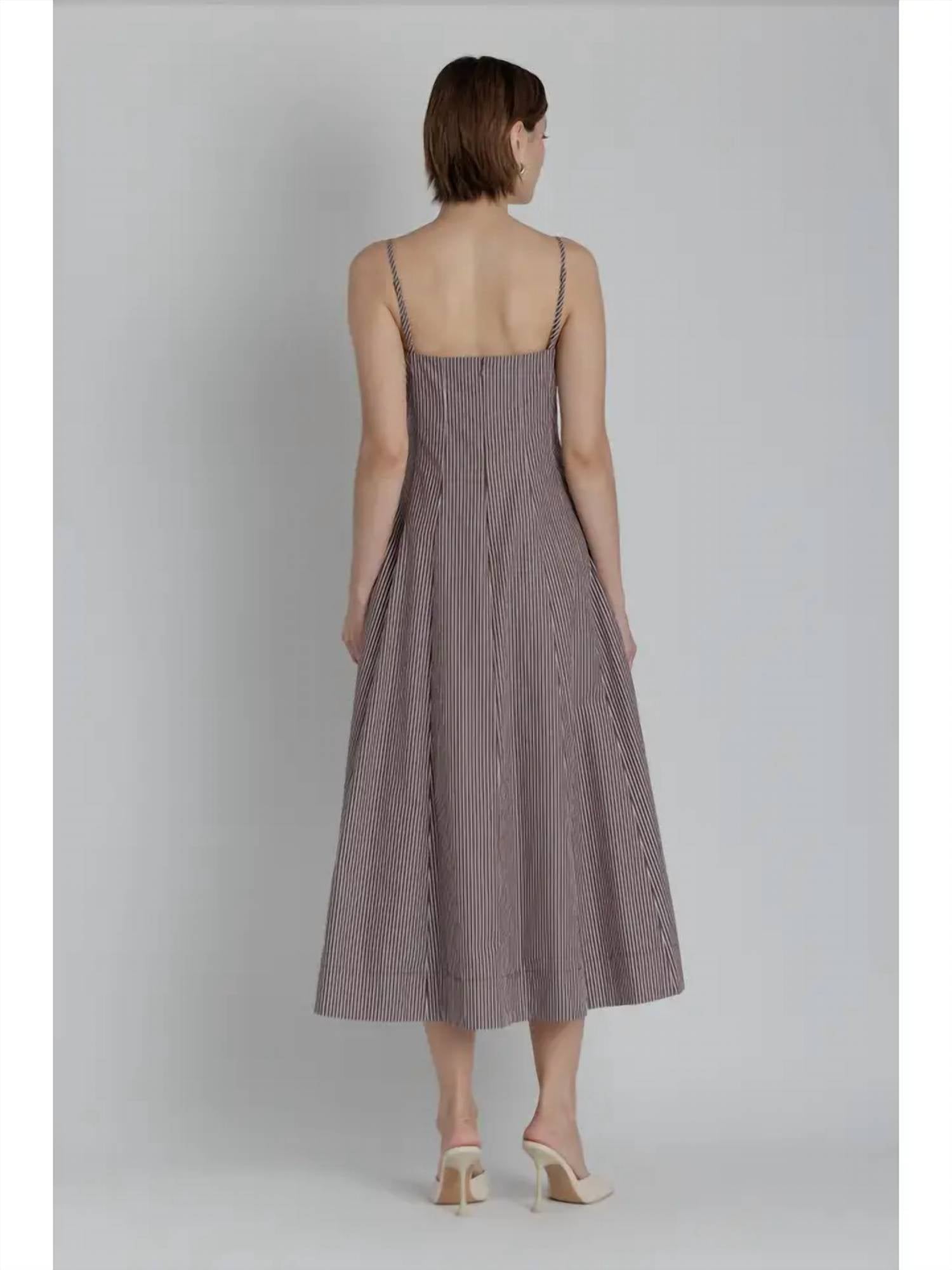 Aureum - Striped Panel Midi Dress