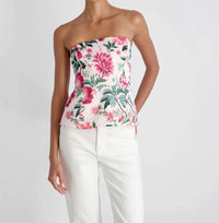 French Connection - York Satin Christa Fleur Strapless Top