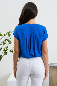 Blu Pepper - Short Roll Sleeve Button Down Shirt