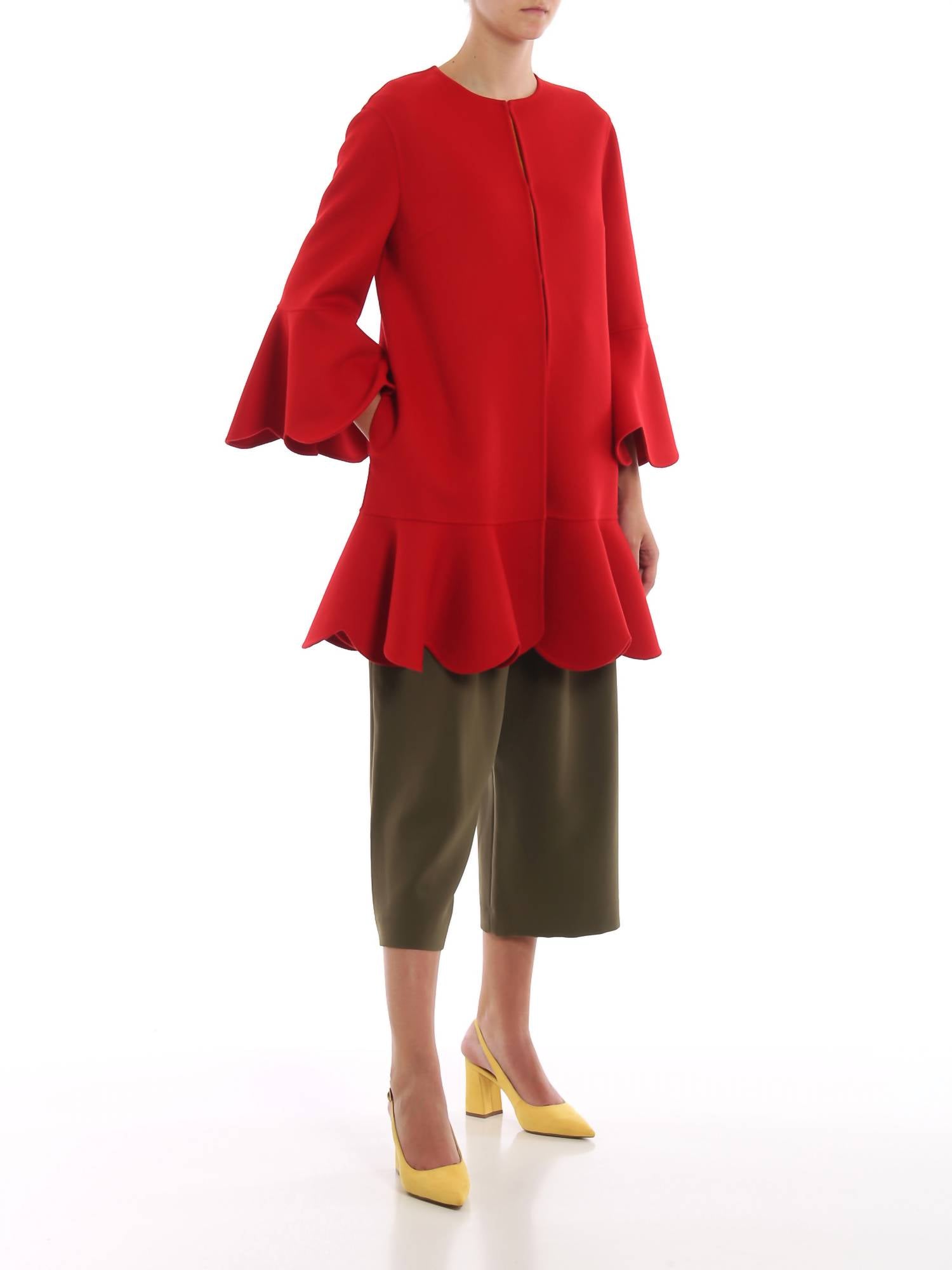 Valentino - Compact Wool And Cashmere Scalloped Coat