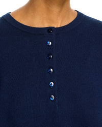 525 America - Genevieve Solid Drop Shoulder Henley Sweater