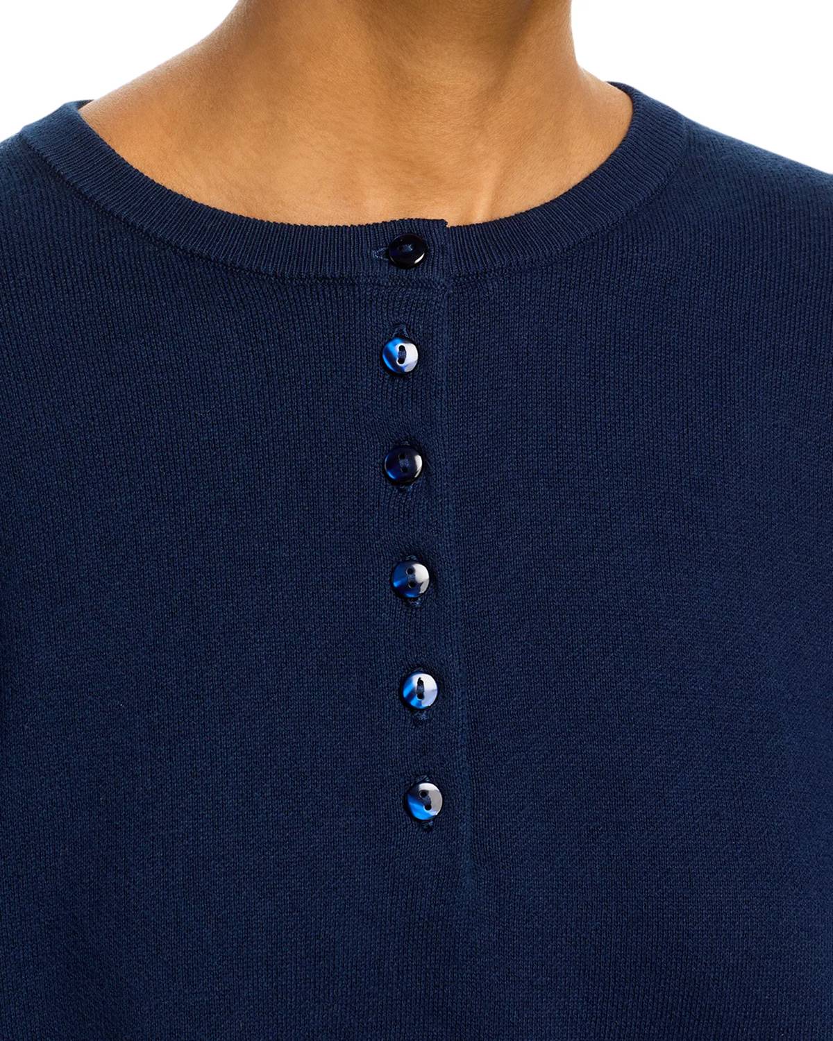 525 America - Genevieve Solid Drop Shoulder Henley Sweater