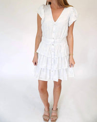 Tcec - Tiered Ruffle Mini Dress With Flutter Sleeves