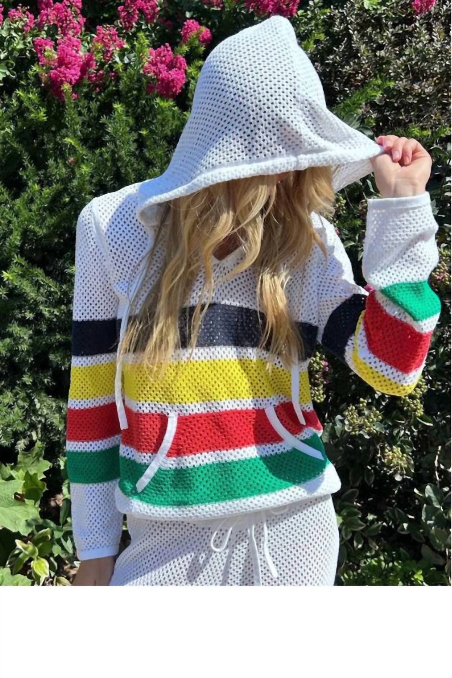 Jocelyn - Knit Striped Hoodie