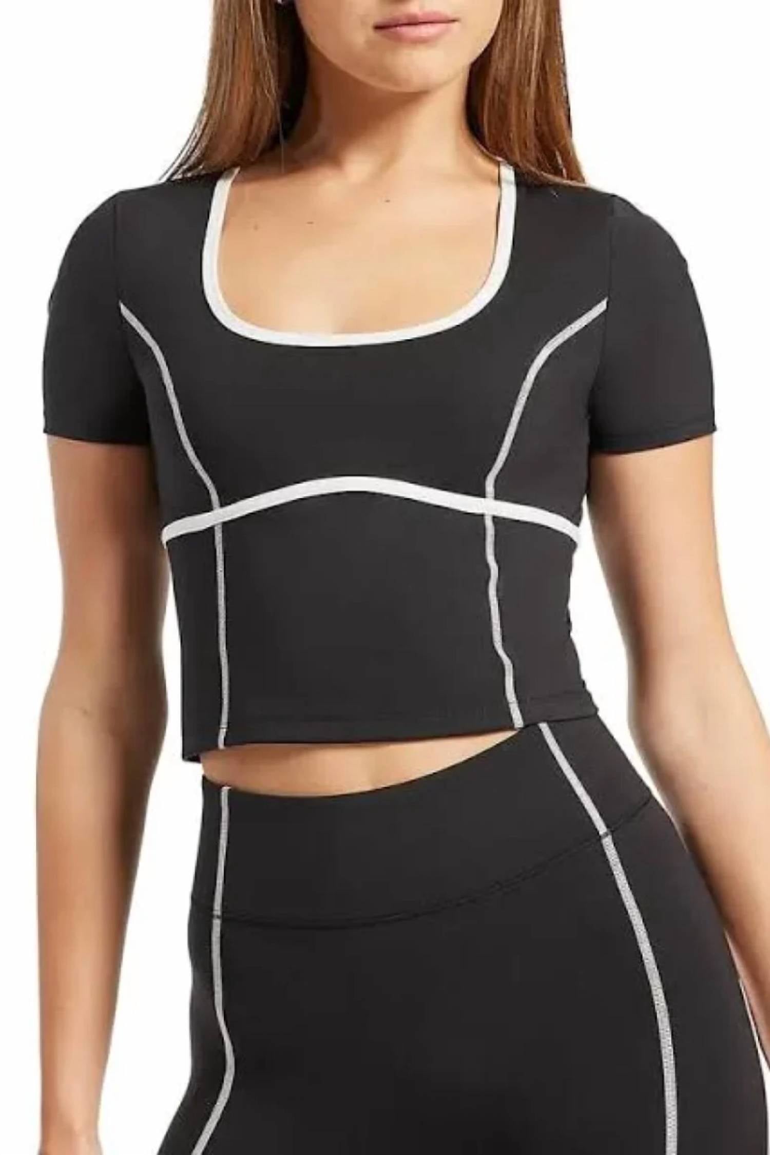 Bandier - Crop Contrast Seam Top