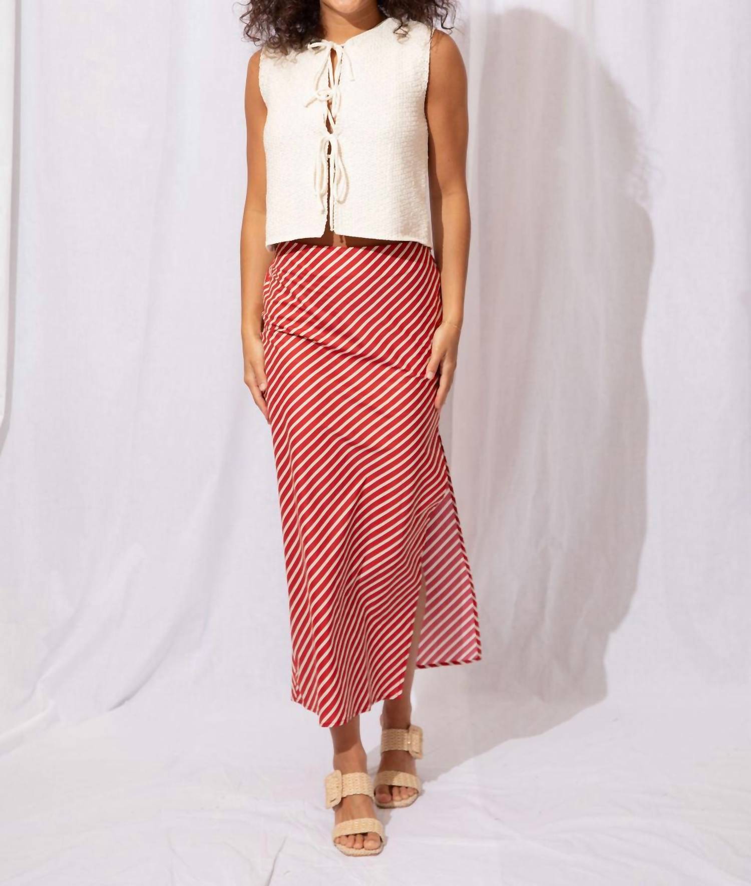 By Together - Lucy Stripe Midi Skirt