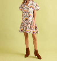 Double A Gia Mini Dress in botanique 1 - women's dress - alternate view