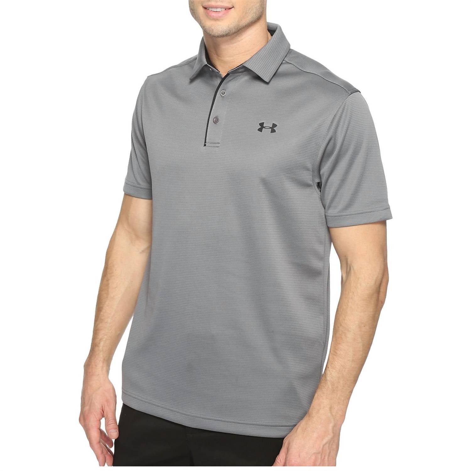 UNDER ARMOUR Tech Button Up Placket Polo in graphite - men's shirt - view 4