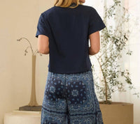 Skies Are Blue - Mixed Bandana Print Top