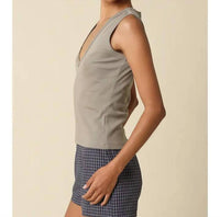 Olivaceous - Kendall V-neck Fitted Tank Top