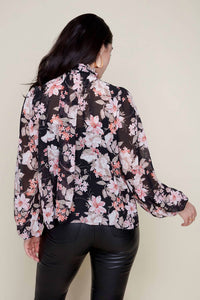 Renuar - Floral Mockneck Blouse