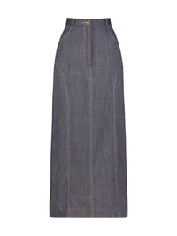 Matthew Bruch - Denim Pencil Midi Skirt