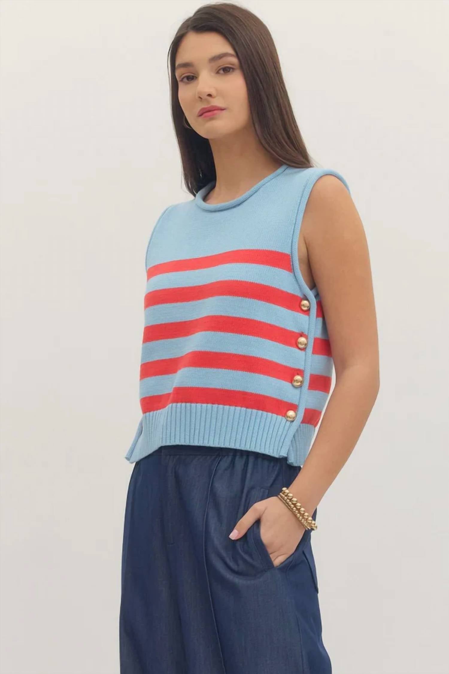 Entro - Sweater Tank Stripe Vest