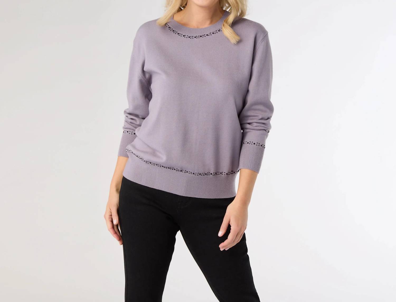 Coco + Carmen - Braelyn Button Back Sweater With Rhinestones