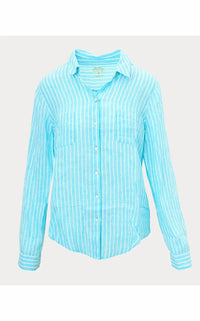 Lilly Pulitzer - Sea View Linen Button Down Top