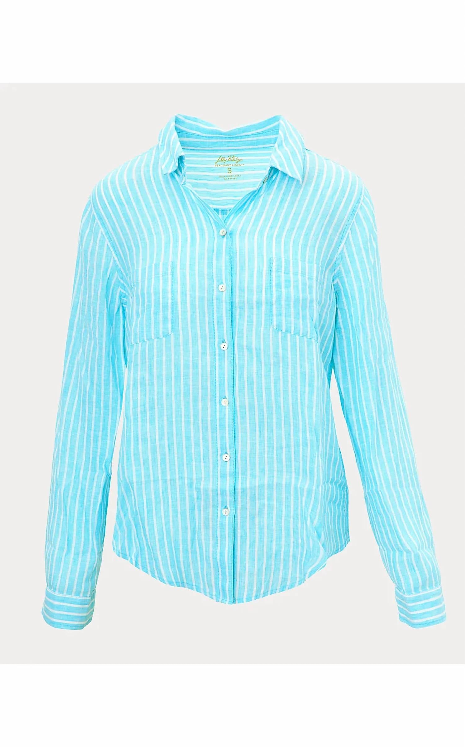 Lilly Pulitzer - Sea View Linen Button Down Top