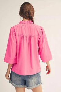 Jodifl Women's Paradise Top in pink - women's blouse - detail view