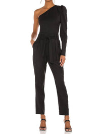 IRO Harabel Off Shoulder Jumpsuit With Belt in black - women's pants