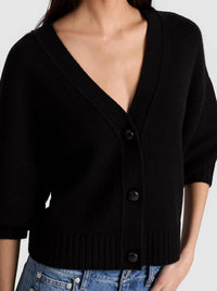 alice + olivia Atticus Cashmere Cardigan in black - women's cardigan - view 4