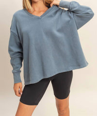 Hyfve - Urban Fade Oversized V-neck Sweatshirt