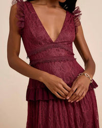 Lulus - Women's Marvelous Darling Ruffled Tiered Maxi Dress