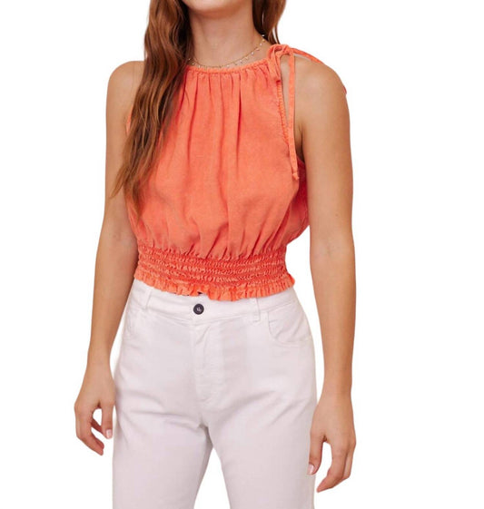 Bella Dahl - SMOCKED WAIST TIE NECK CAMI TOP