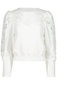 bishop + young Flora Texture Pullover in salt - women's sweater - detail view