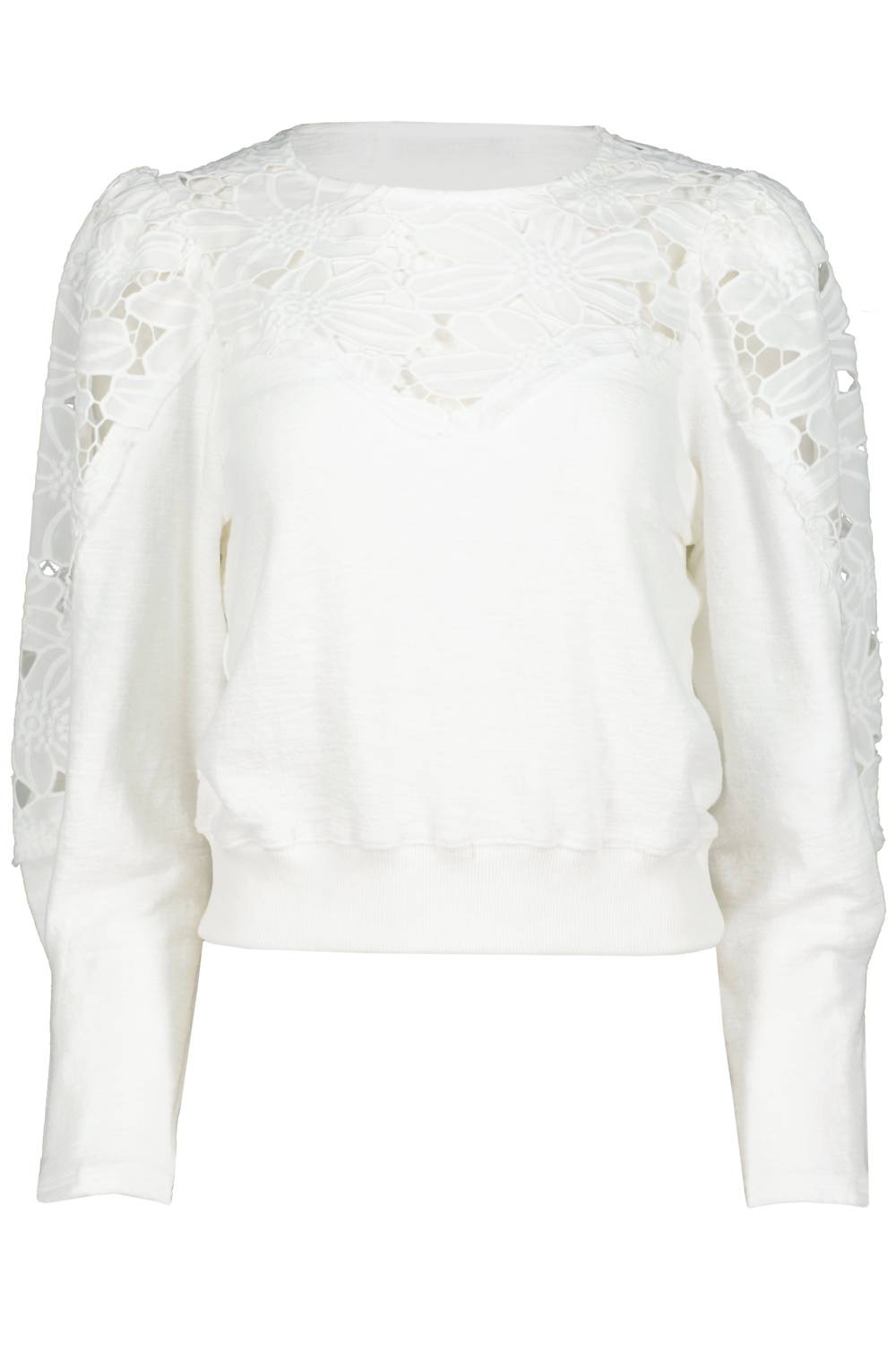 bishop + young Flora Texture Pullover in salt - women's sweater - detail view