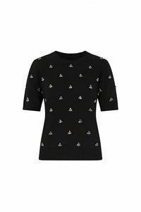 Milly - Rosalyn Rhinestone Crewneck Top