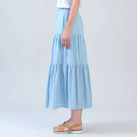 Clara Sunwoo - Soft Cotton Double Tiered Maxi Skirt