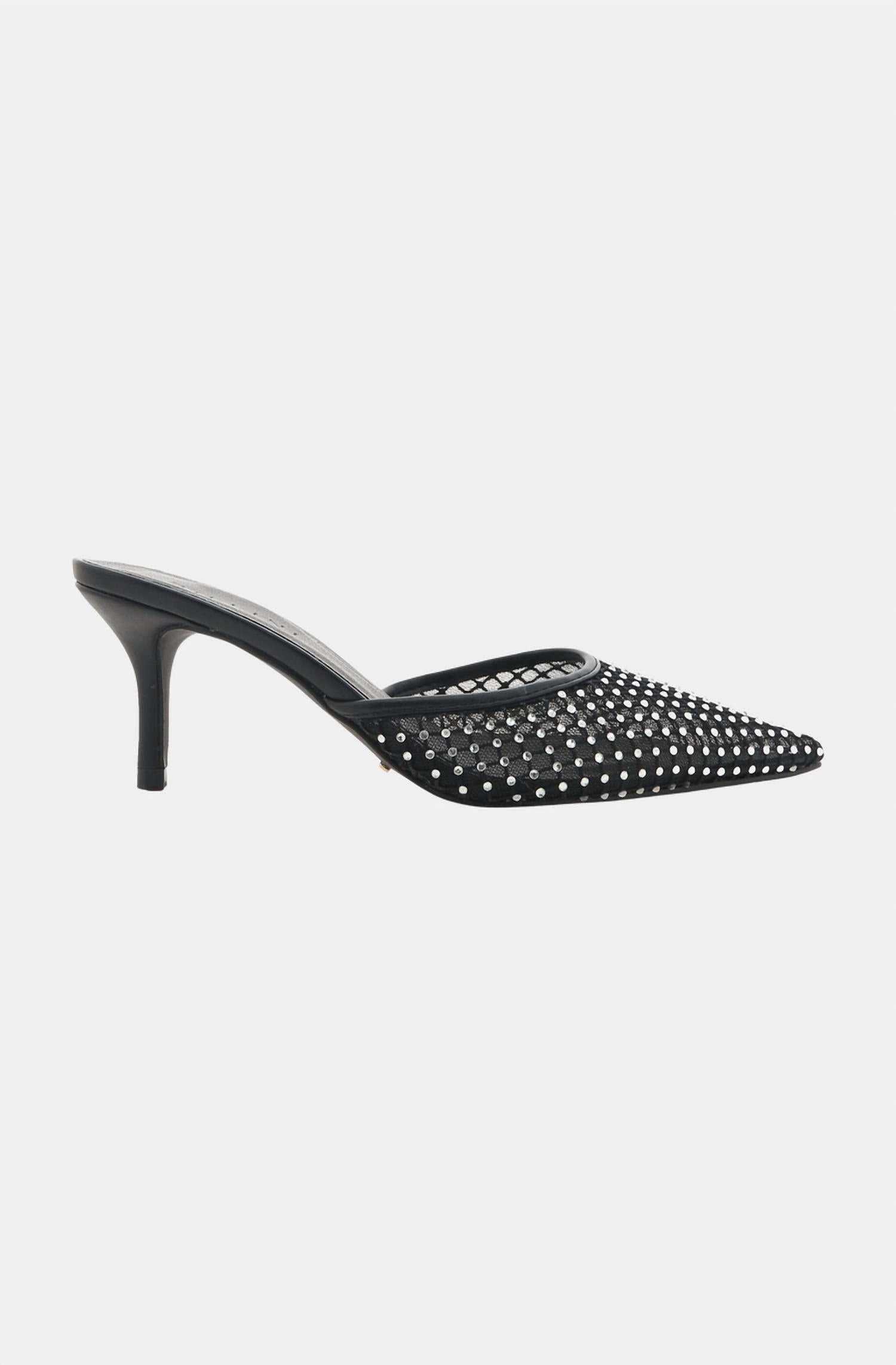 BiLLiNi Women's Dez Mesh Diamante Heel in black - women's heels - detail view