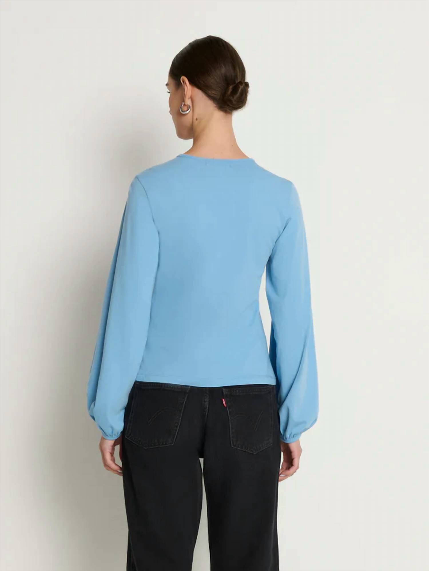 Nation LTD Carolina Keyhole Top in allure - women's long sleeve top - view 4