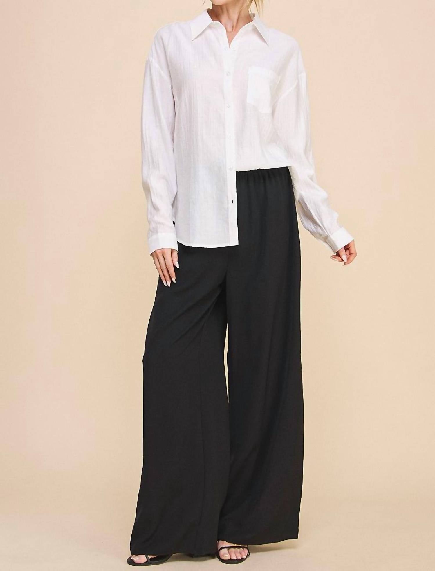 Allie Rose - Esme Textured Button Front Shirt