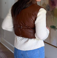 Double Zero Fireside Zip Up Puffer Vest in brown - women's jacket - view 4