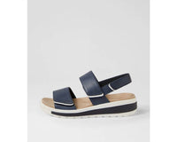 Ziera Women's Garlin Sandal in navy leather white sole - women's sandal - detail view