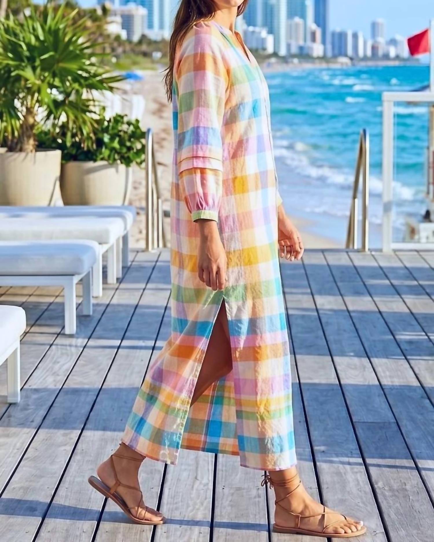 Sunshine Tienda - Cleo Plaid Maxi Dress