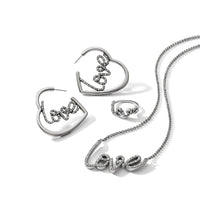 Brighton - Women's Love Script Sparkle Hoop Earrings