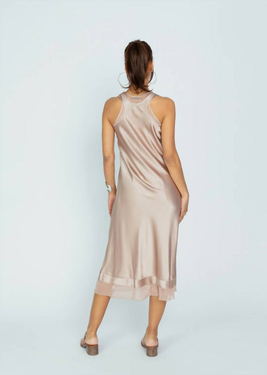 Brazeau Tricot - Women's Silk Charmeuse Racer Back Midi Dress