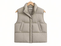 Adora - Women's Front Zip Up Puffy Hoodie Vest