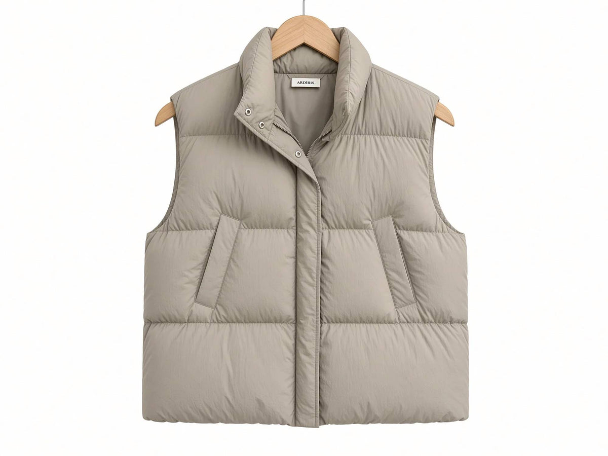 Adora - Women's Front Zip Up Puffy Hoodie Vest