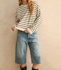 Miou Muse - Sofe Knitted Striped Sweater