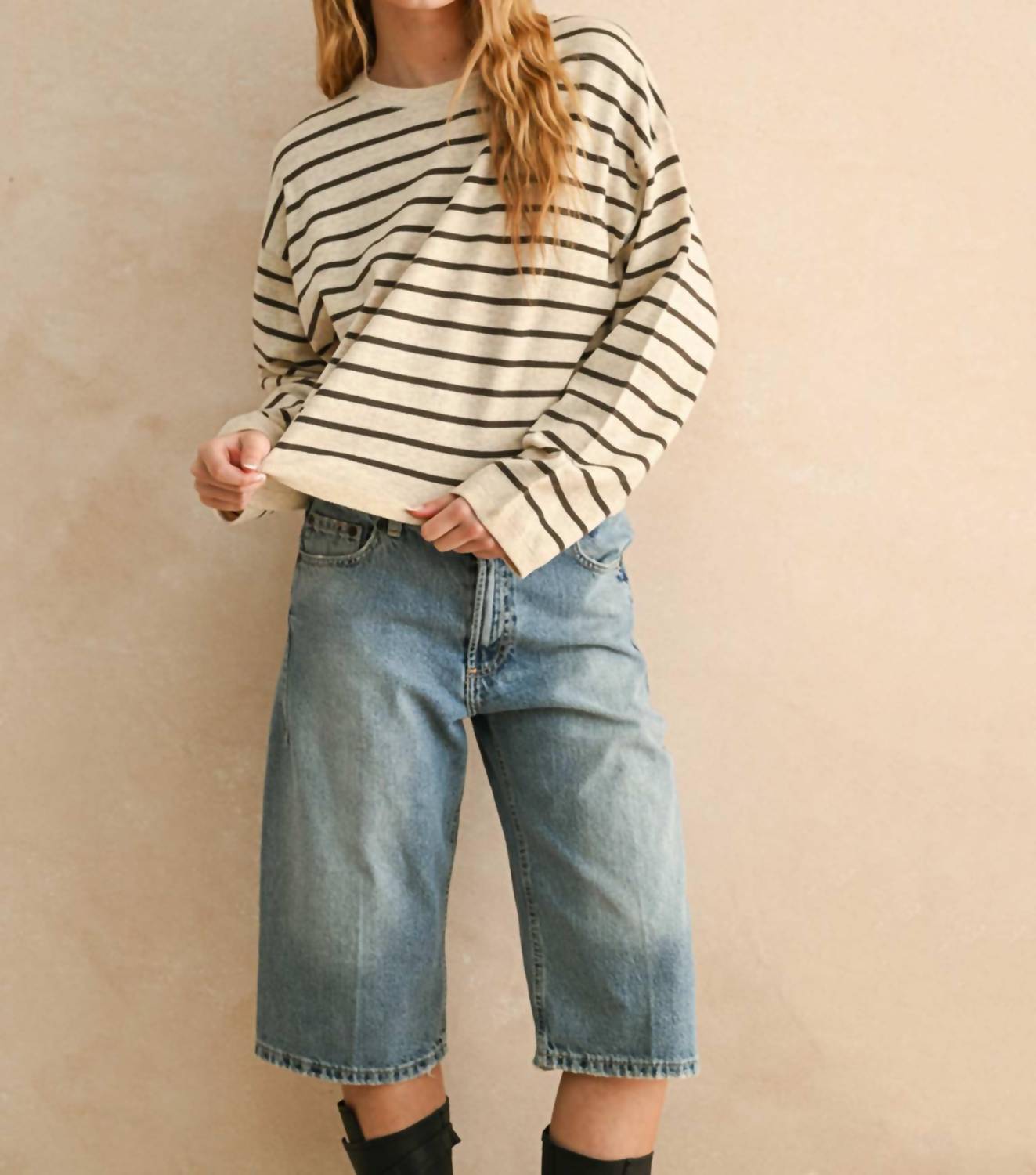 Miou Muse - Sofe Knitted Striped Sweater