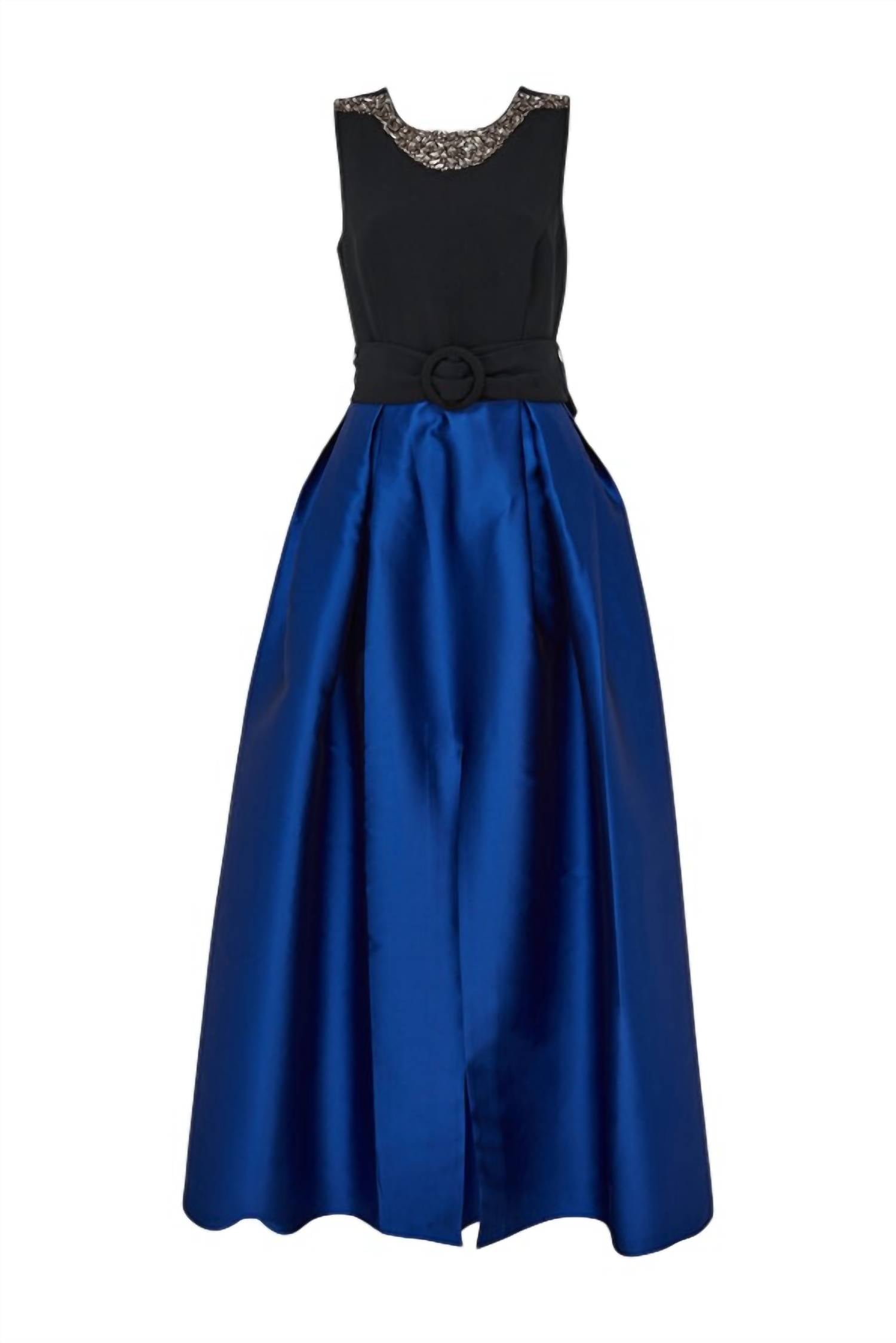 SACHIN & BABI Women's Sleeveless Evening Gown in blue black - women's dress - alternate view